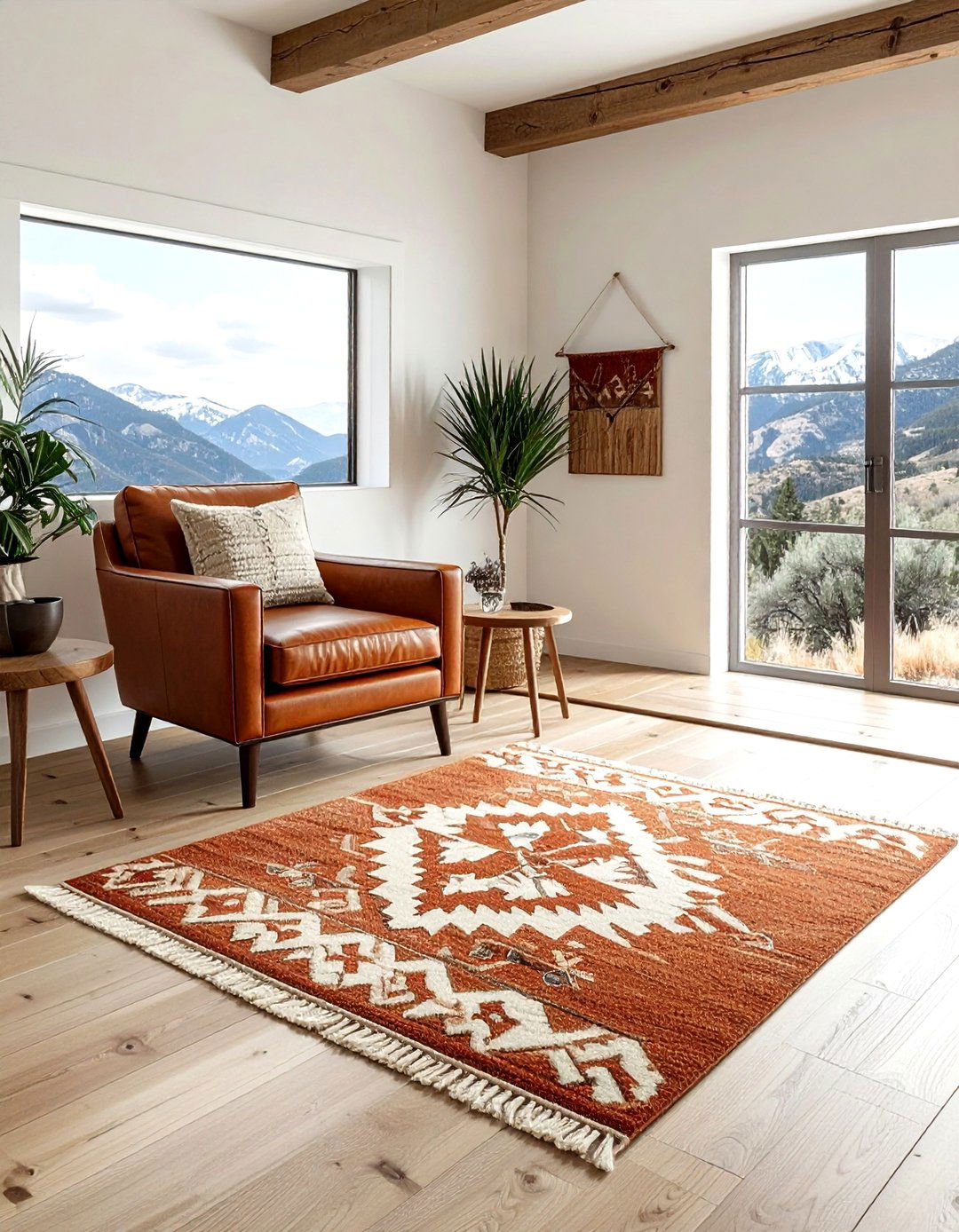 Southwest wool rug - 30 mountain decor ideas