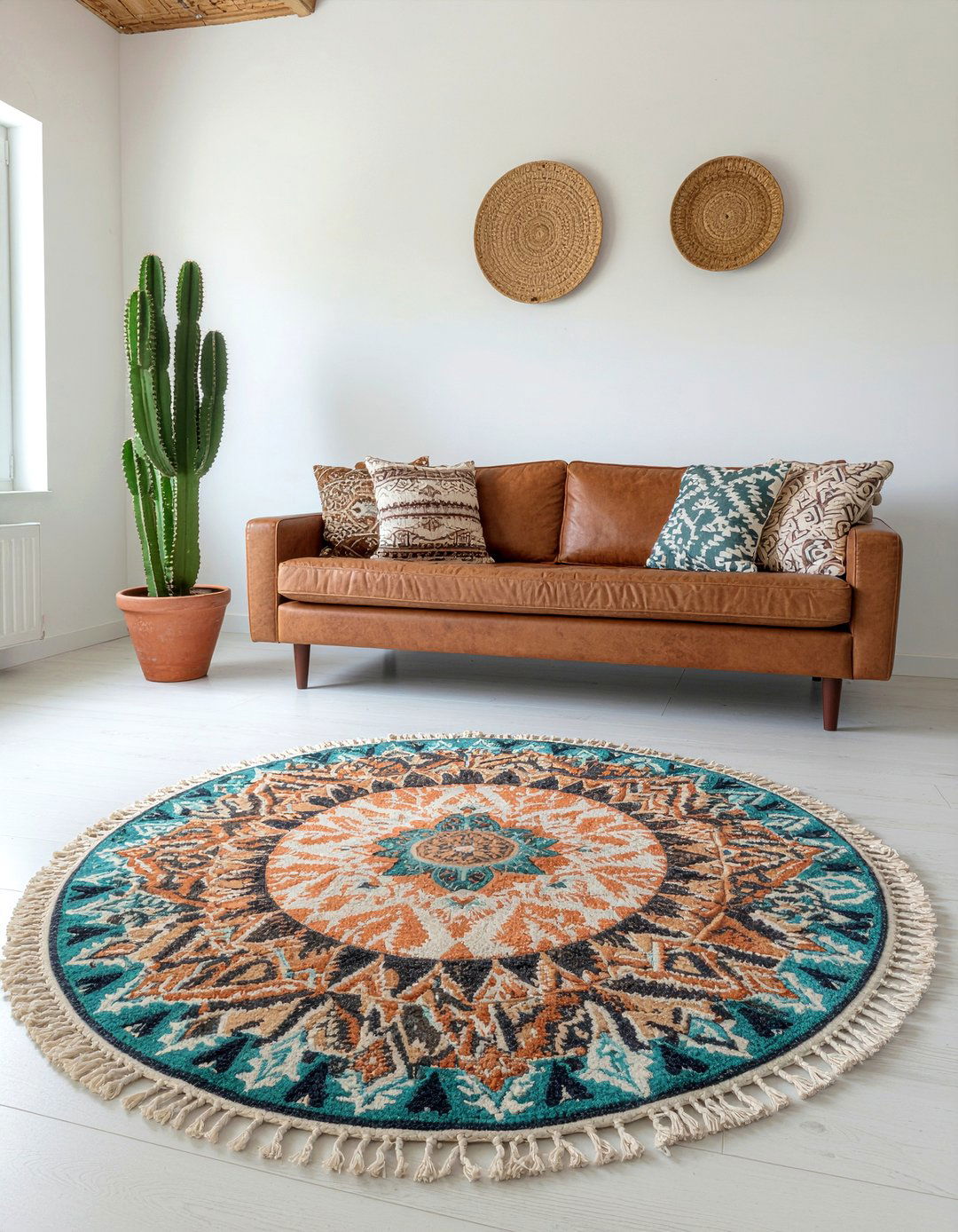 Southwestern Tribal Round Rug - 30 living room round rugs