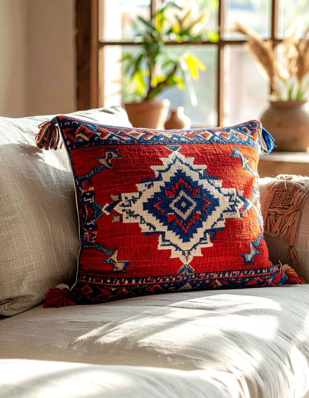 Souvenir Textile Throw Pillow - 30 collected travel decor ideas