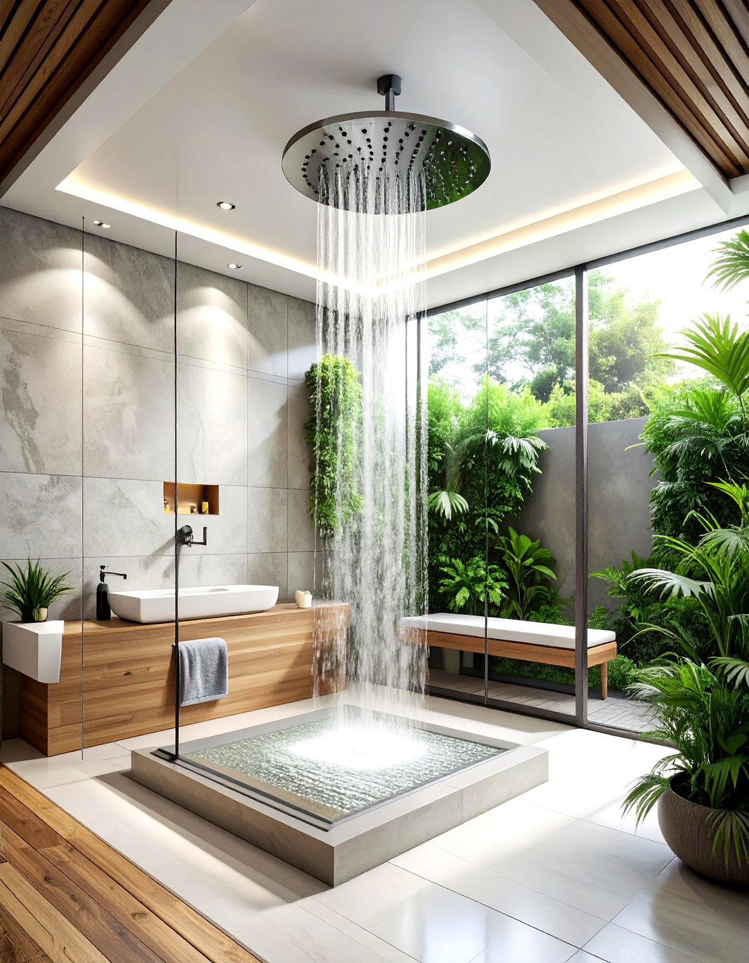Spa rain shower - 30 tropical bathroom ideas