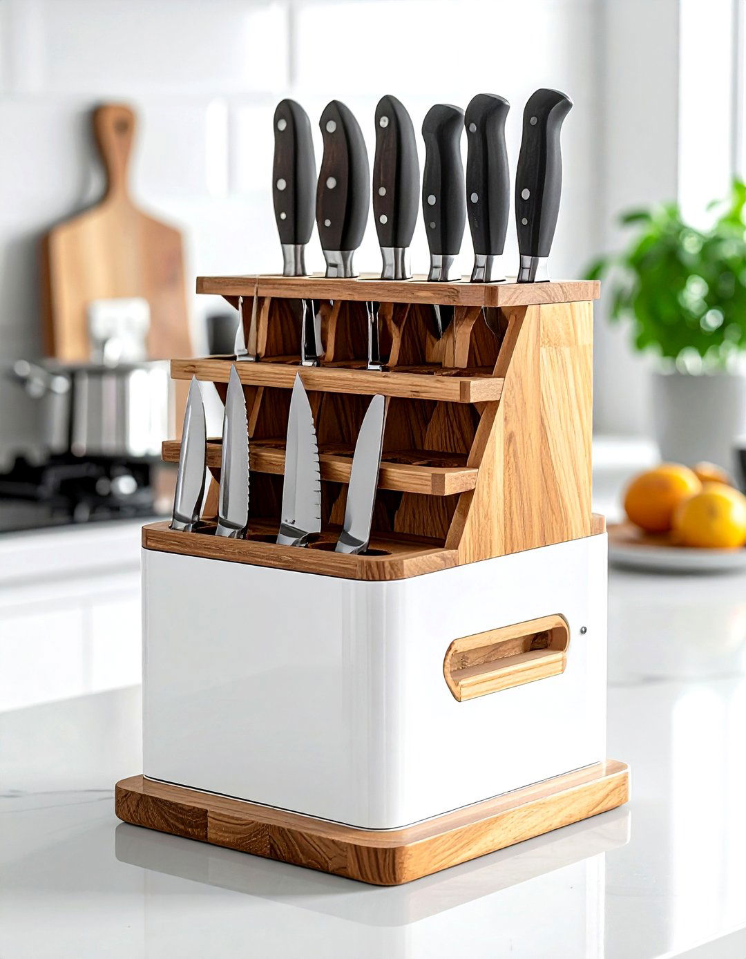 Space saving knife block - 30 knife block kitchen ideas