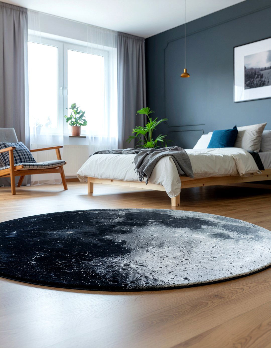 Space themed rug - 30 galaxy bedroom ideas