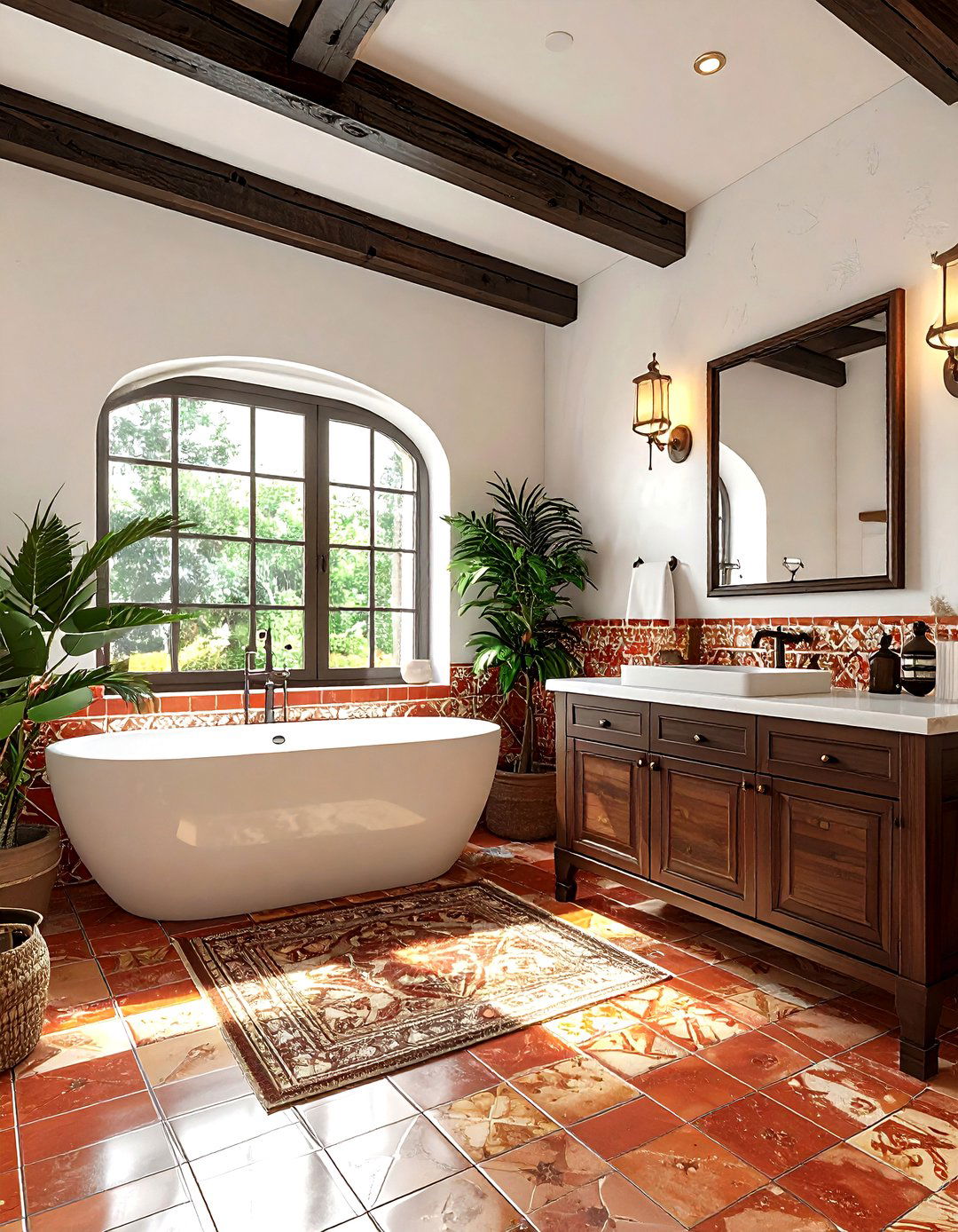 Spanish Revival Bathroom - 30 warm tone bathroom ideas