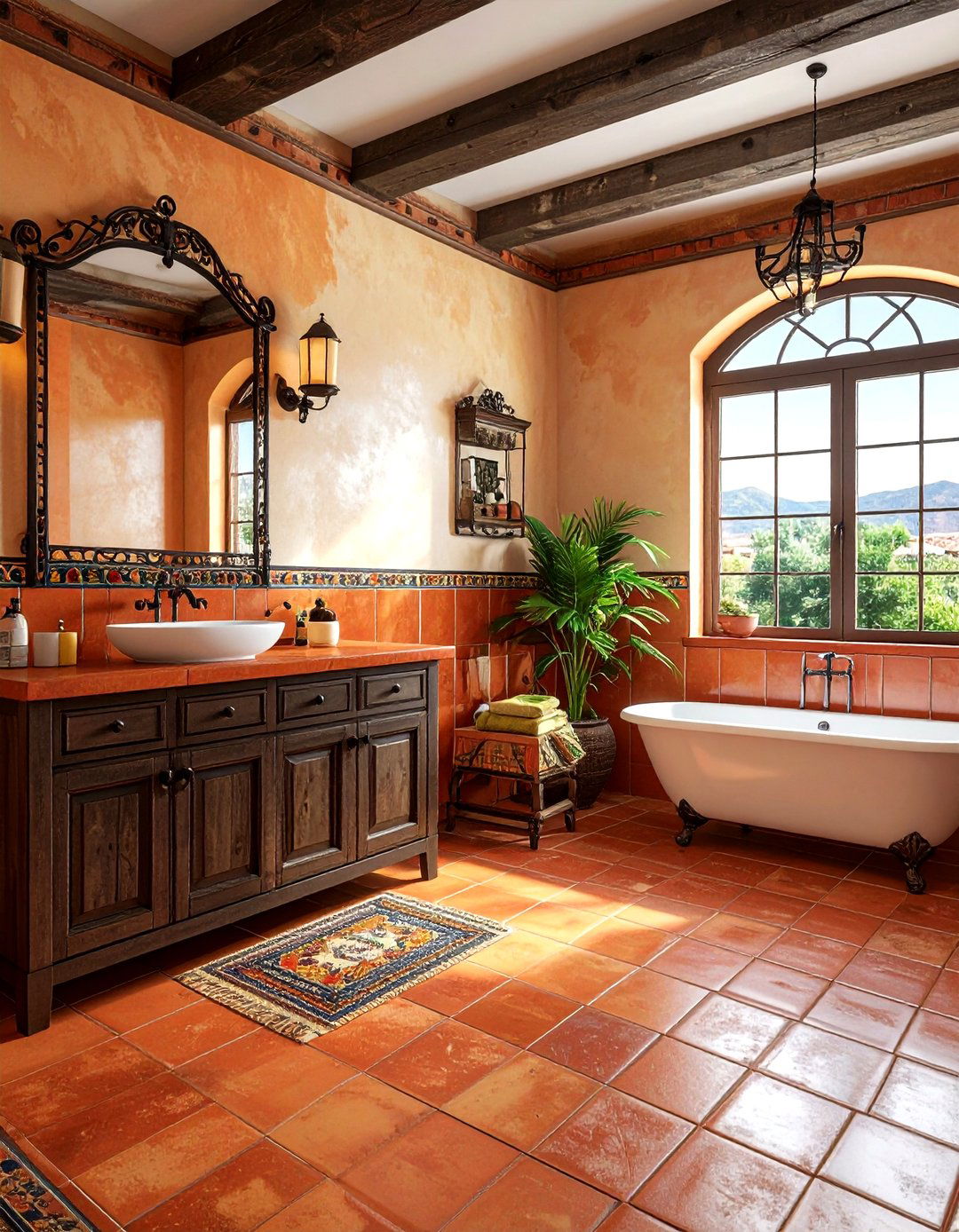 Spanish Style Terracotta Bathroom - 30 terracotta bathroom ideas