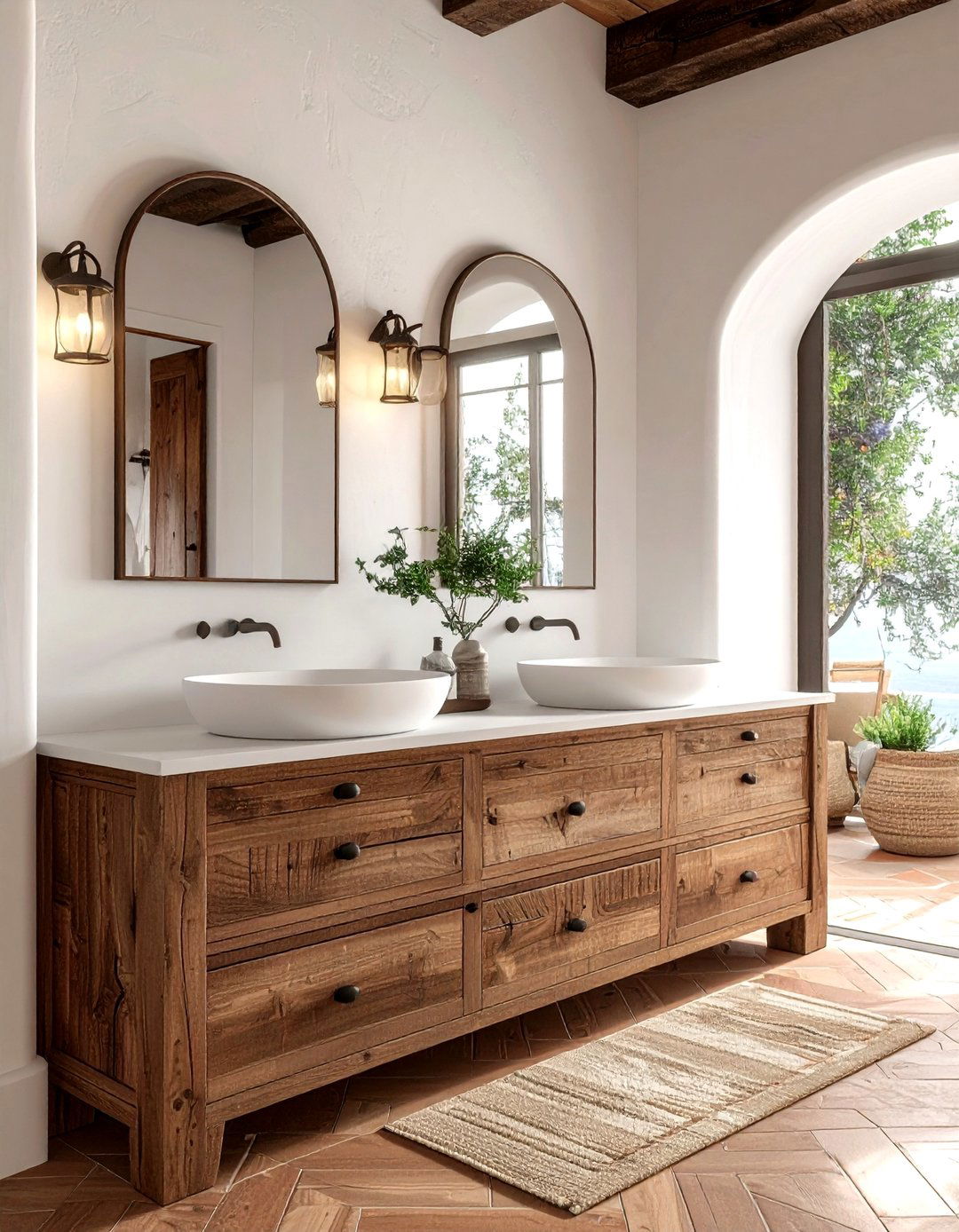 Spanish double vanity - 30 Spanish bathroom ideas