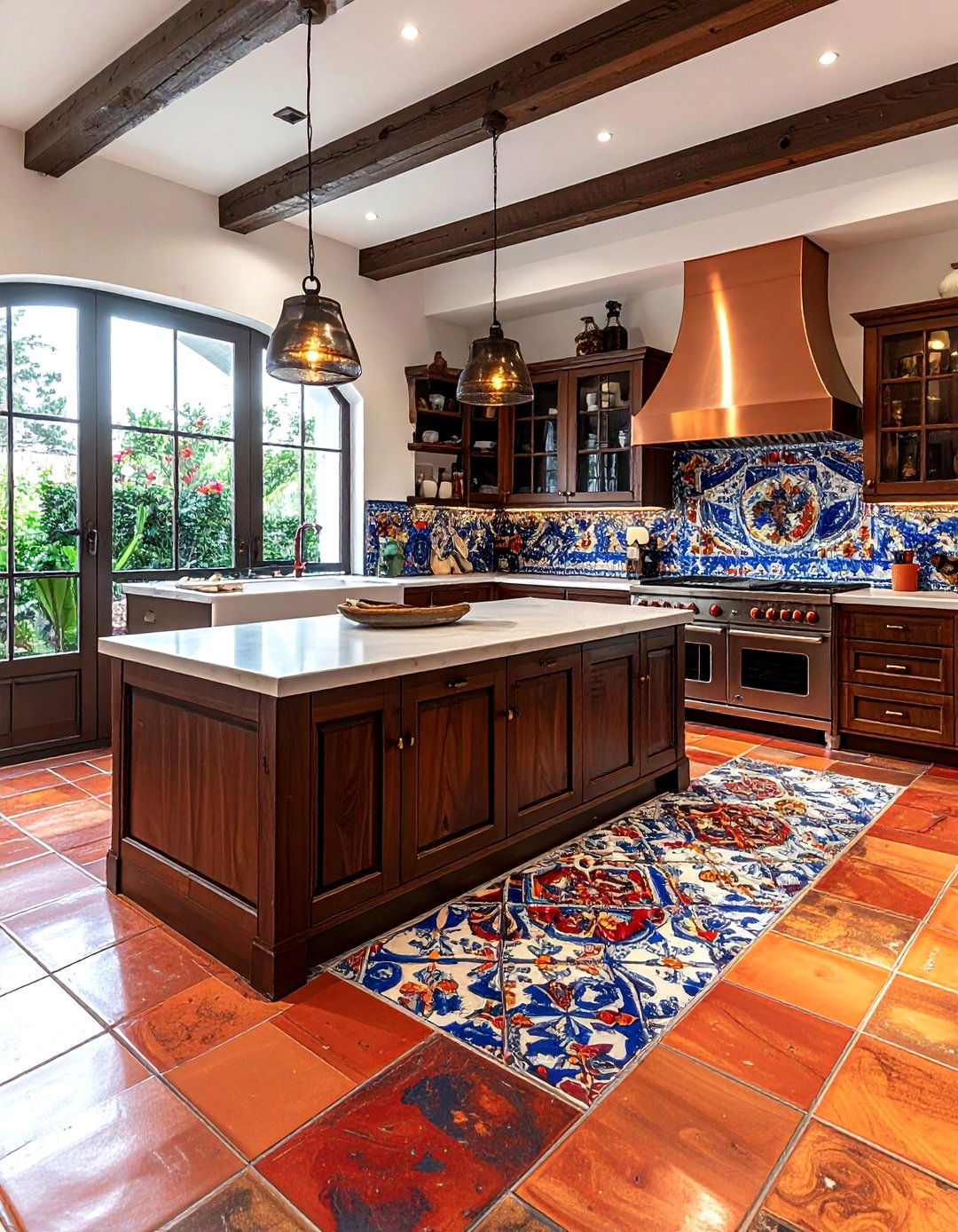 Spanish style kitchen floor tile - 30 ceramic tile floor kitchen ideas