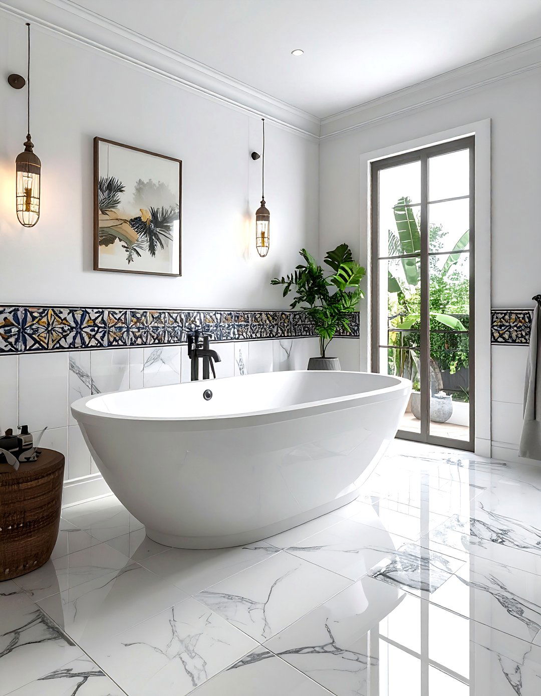 Spanish tile bathtub surround - 30 Spanish tile bathroom ideas