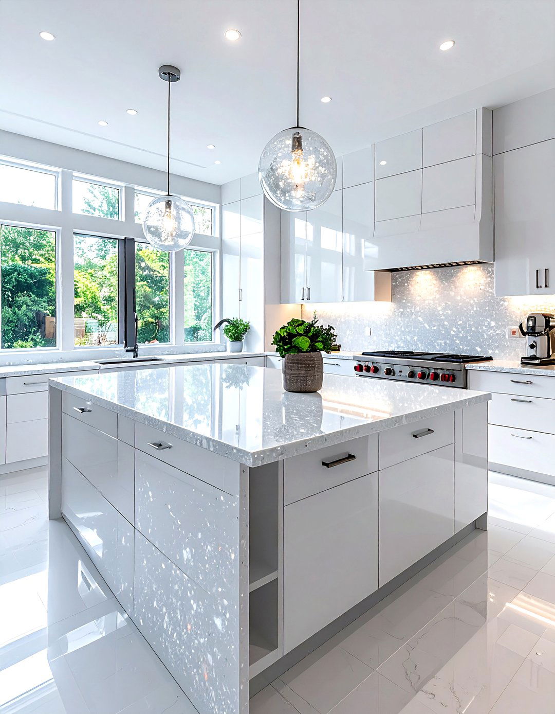 Sparkle Quartz Countertop - 30 quartz kitchen ideas