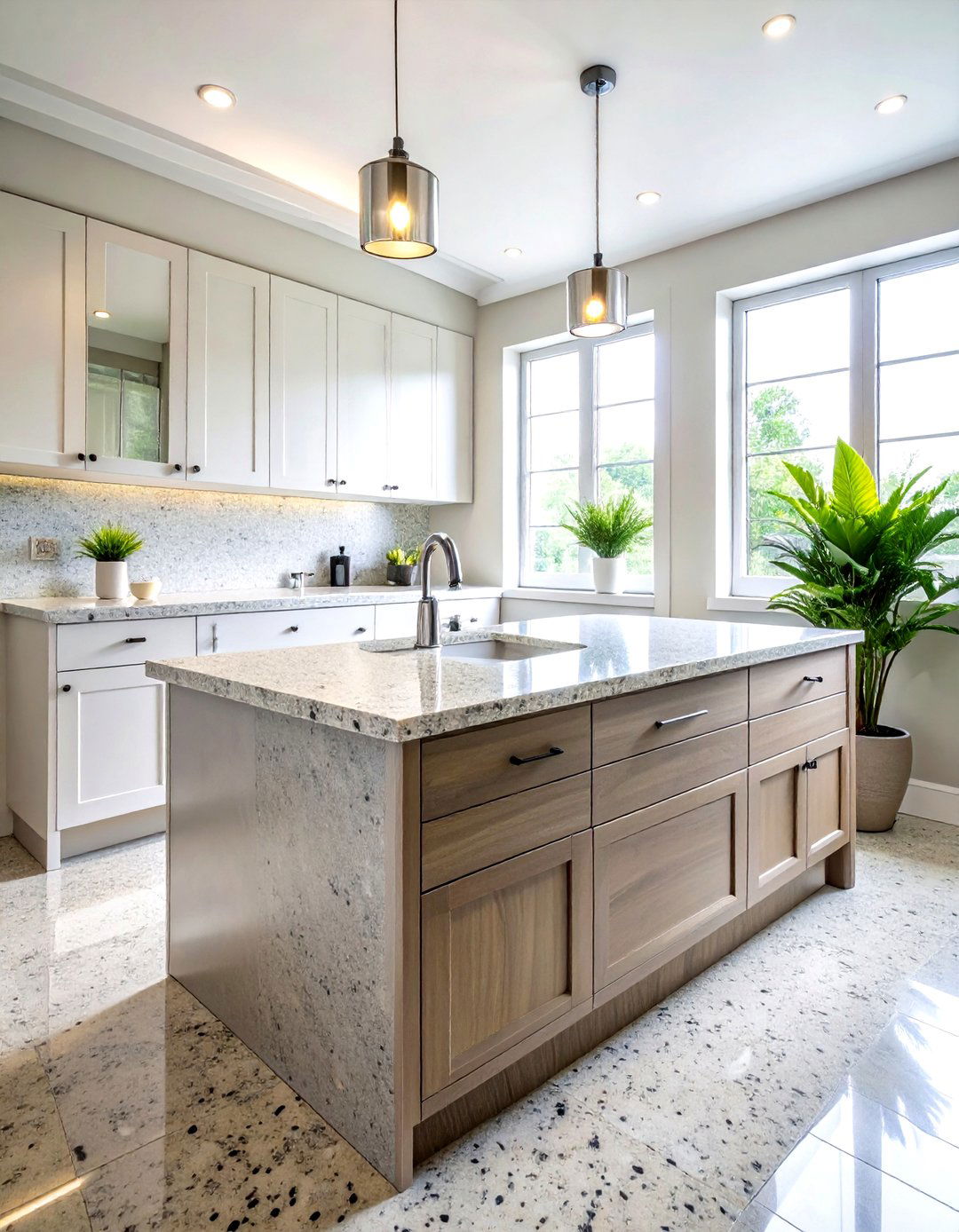 Speckled solid surface bathroom countertop - 30 solid surface bathroom countertop ideas