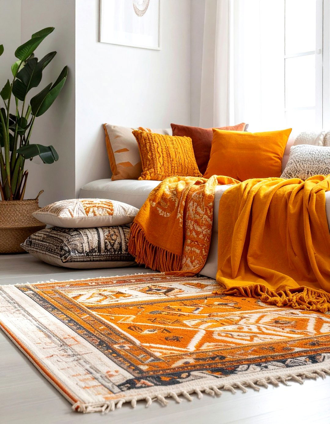 Spice Toned Textiles - 30 orange decor ideas