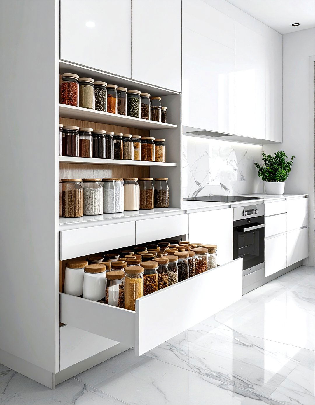 Spice rack baking station - 30 kitchen baking station ideas
