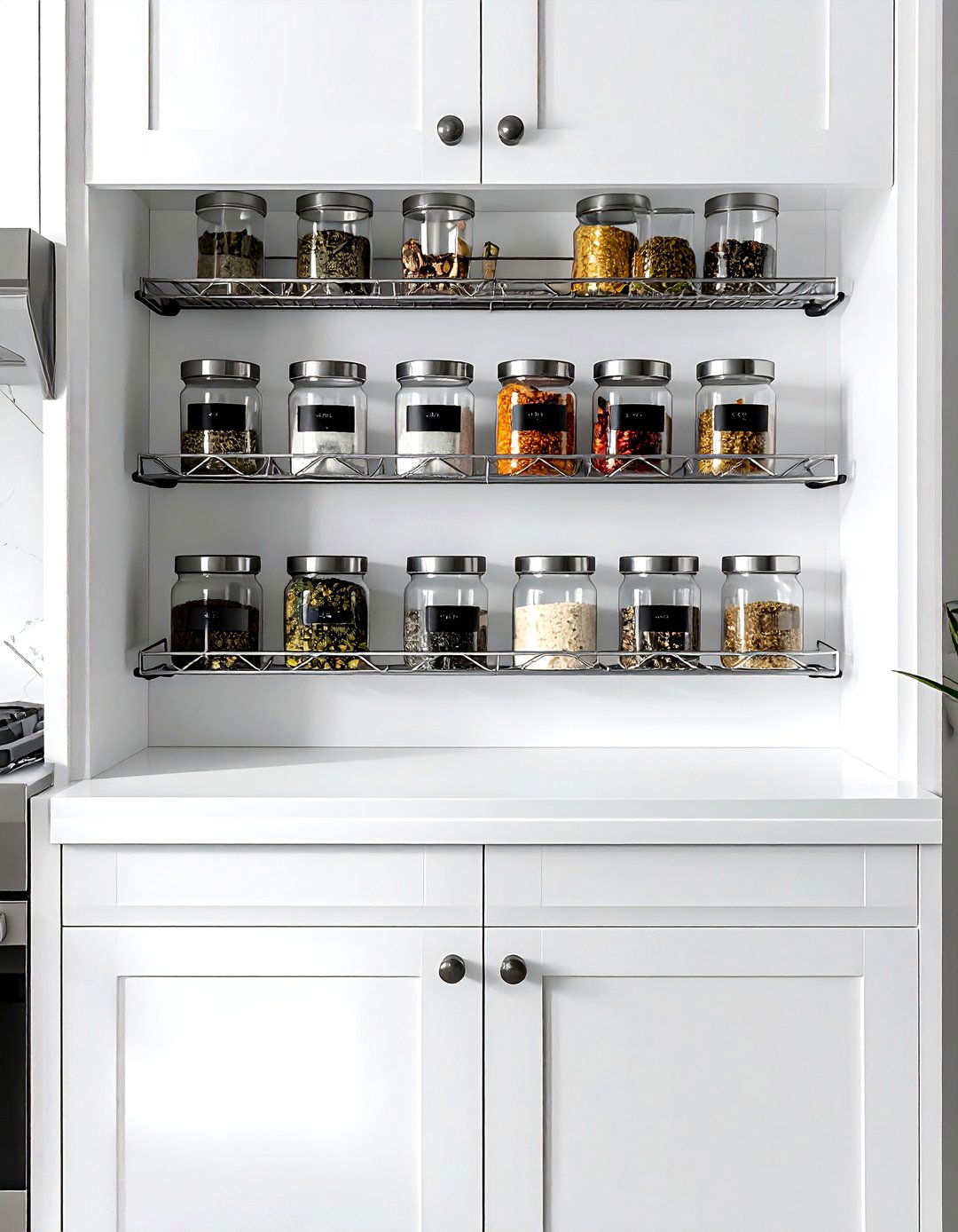 Spice rack cabinet door - 30 kitchen creative storage ideas