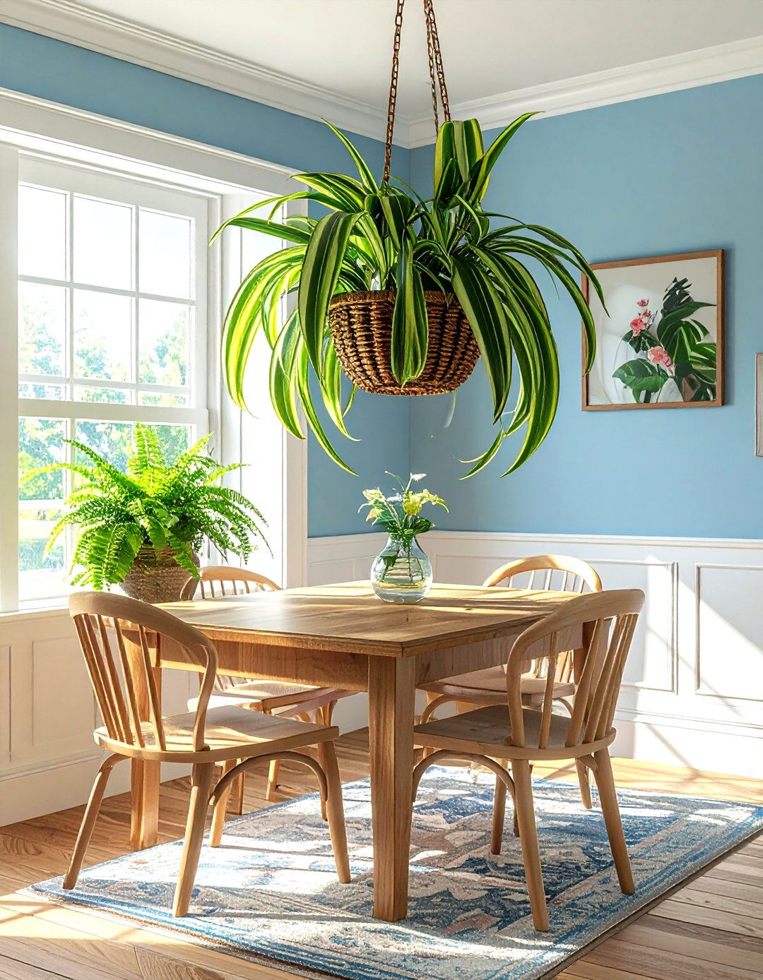 Spider Plant Hanging Basket - 30 dining room hanging plant ideas