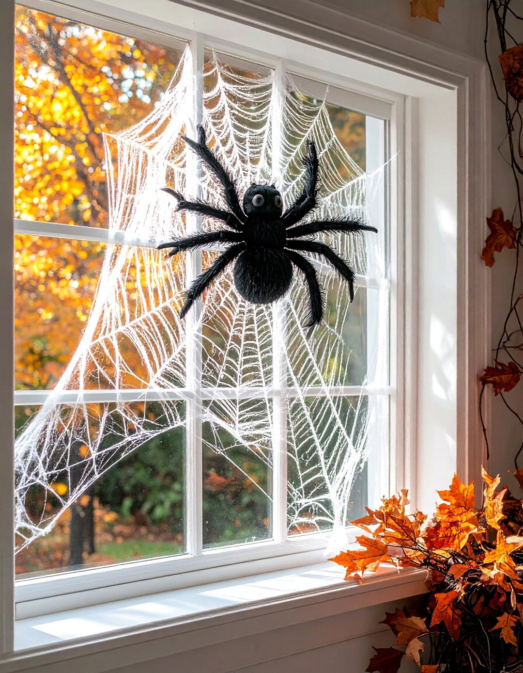 Spiderweb Window Display - 30 spooky decor ideas