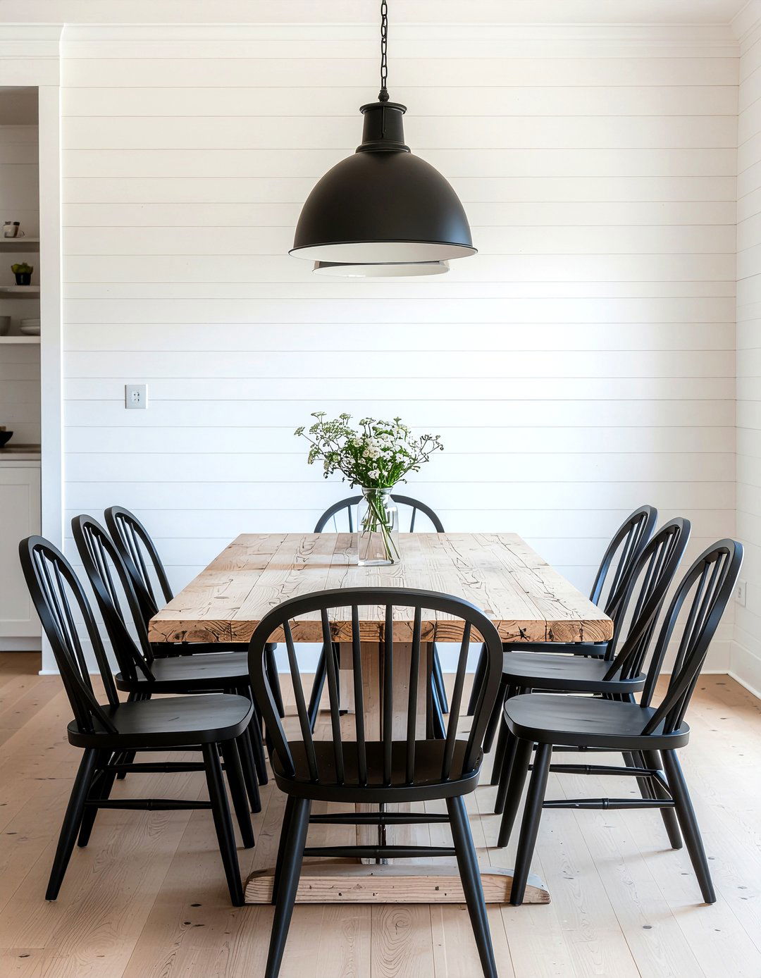 Spindle Back Chairs - 30 farmhouse dining room ideas
