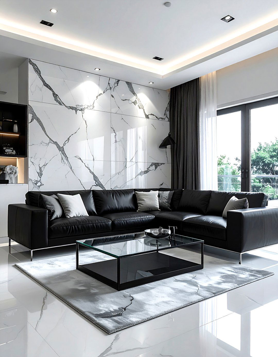 Split Face Quartzite Wall - 30 living room stone wall ideas