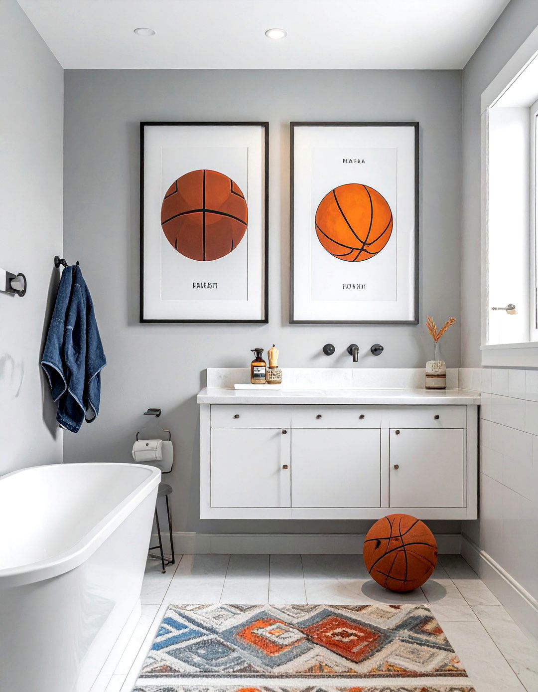 Sports Theme Wall Art - 30 boys bathroom ideas