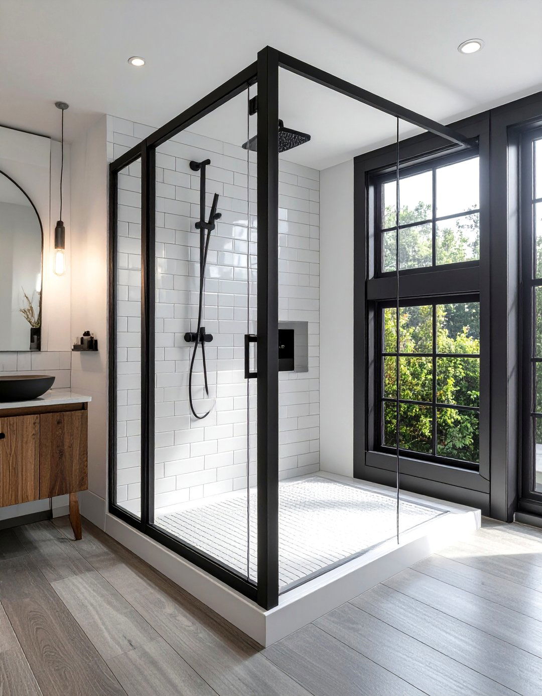 Spray Paint Shower Frame - 30 DIY bathroom remodel ideas