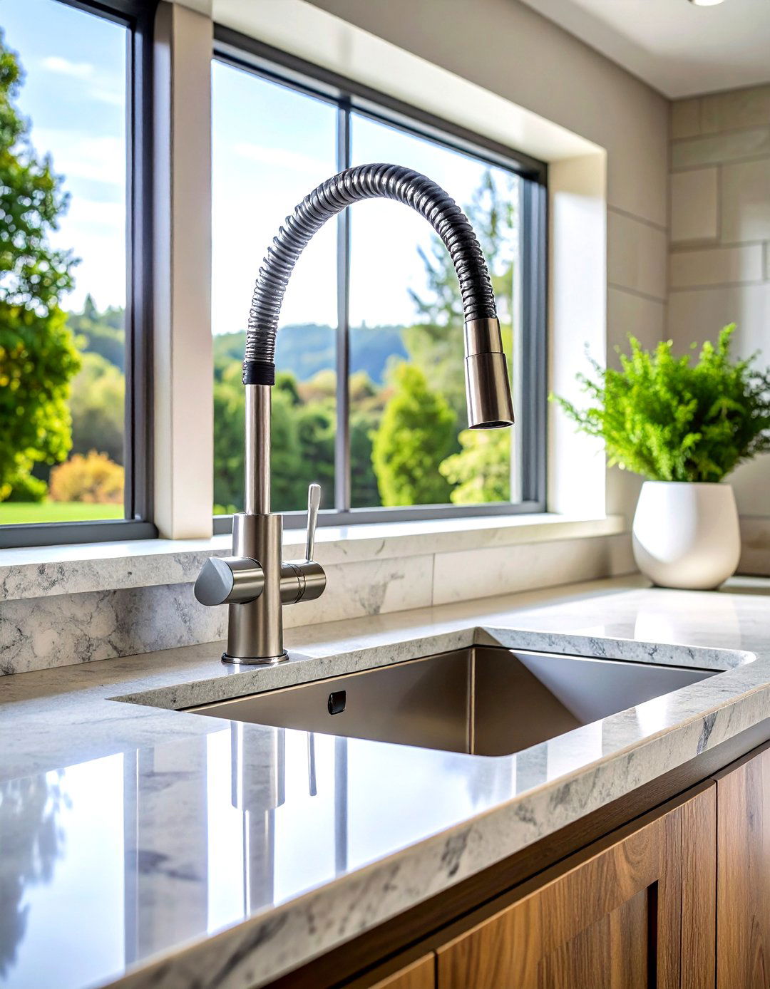 Spring Spout Motion Sensor Faucet - 30 touchless kitchen faucet ideas