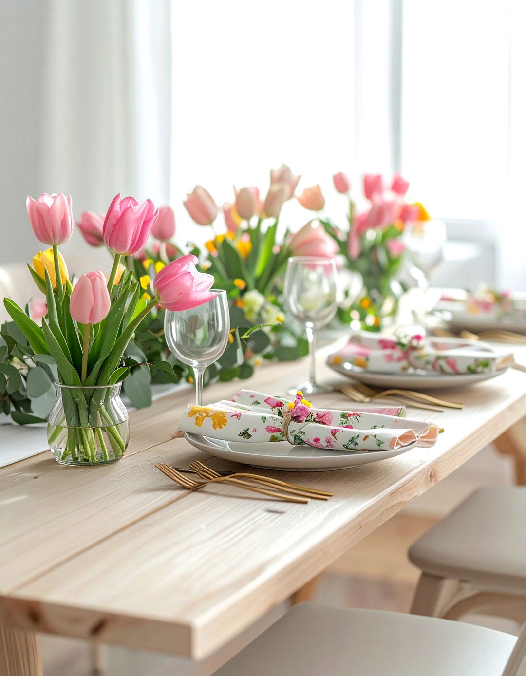 Spring floral Passover table - 30 Passover dining room ideas