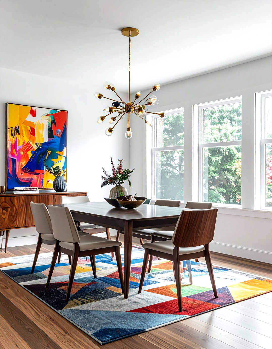 Sputnik Chandelier - 30 dining room ambient lighting ideas