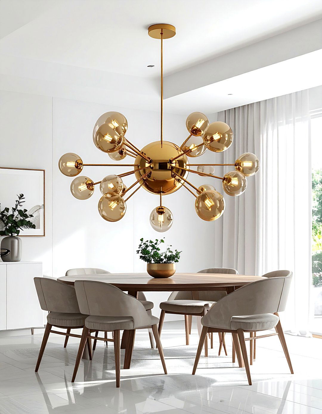 Sputnik Chandelier Lamp - 30 vintage lamp ideas
