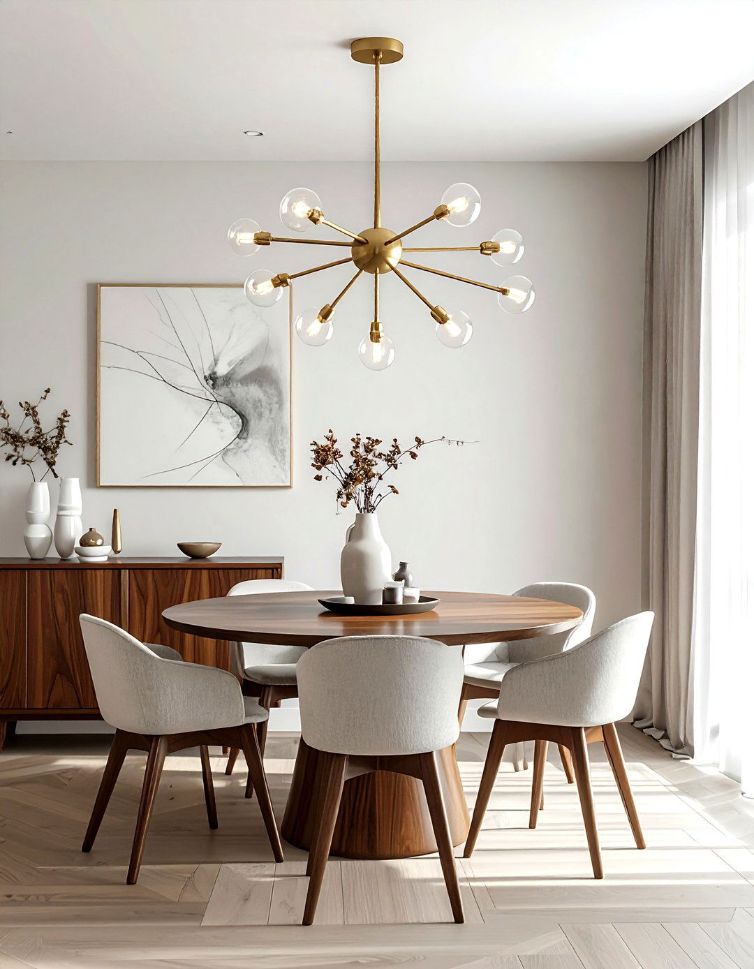 Sputnik chandelier lighting - 30 mid-century modern decor ideas