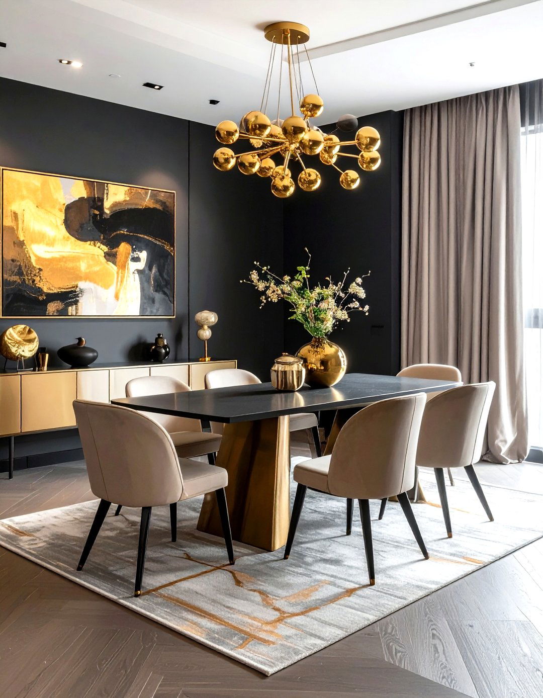 Sputnik flush mount light - 30 flush mount dining room light ideas