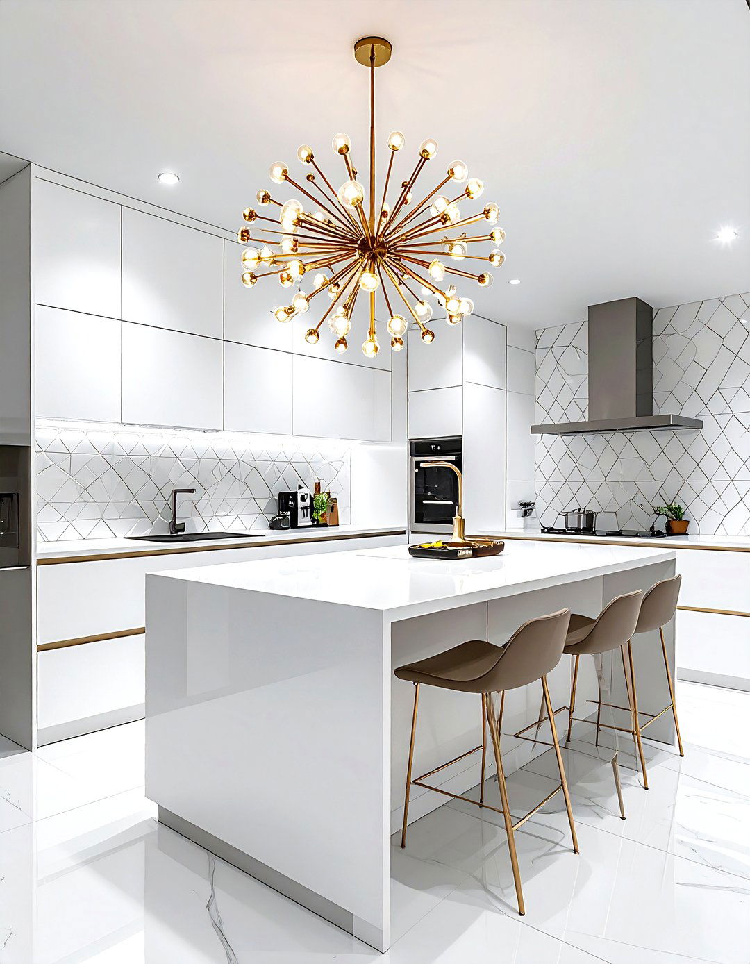 Sputnik pendant light kitchen - 30 mid-century modern kitchen ideas