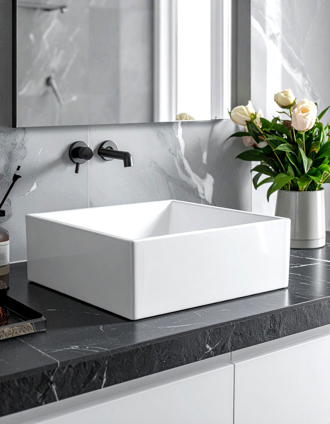 Square Basin - 30 bathroom sink ideas
