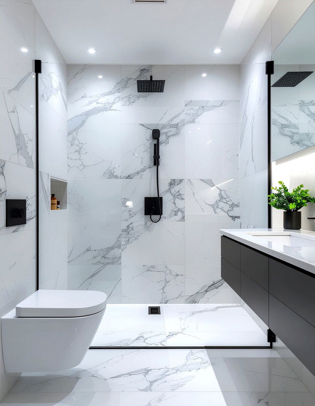 Square Black Shower Door Handle - 30 bathroom hardware ideas