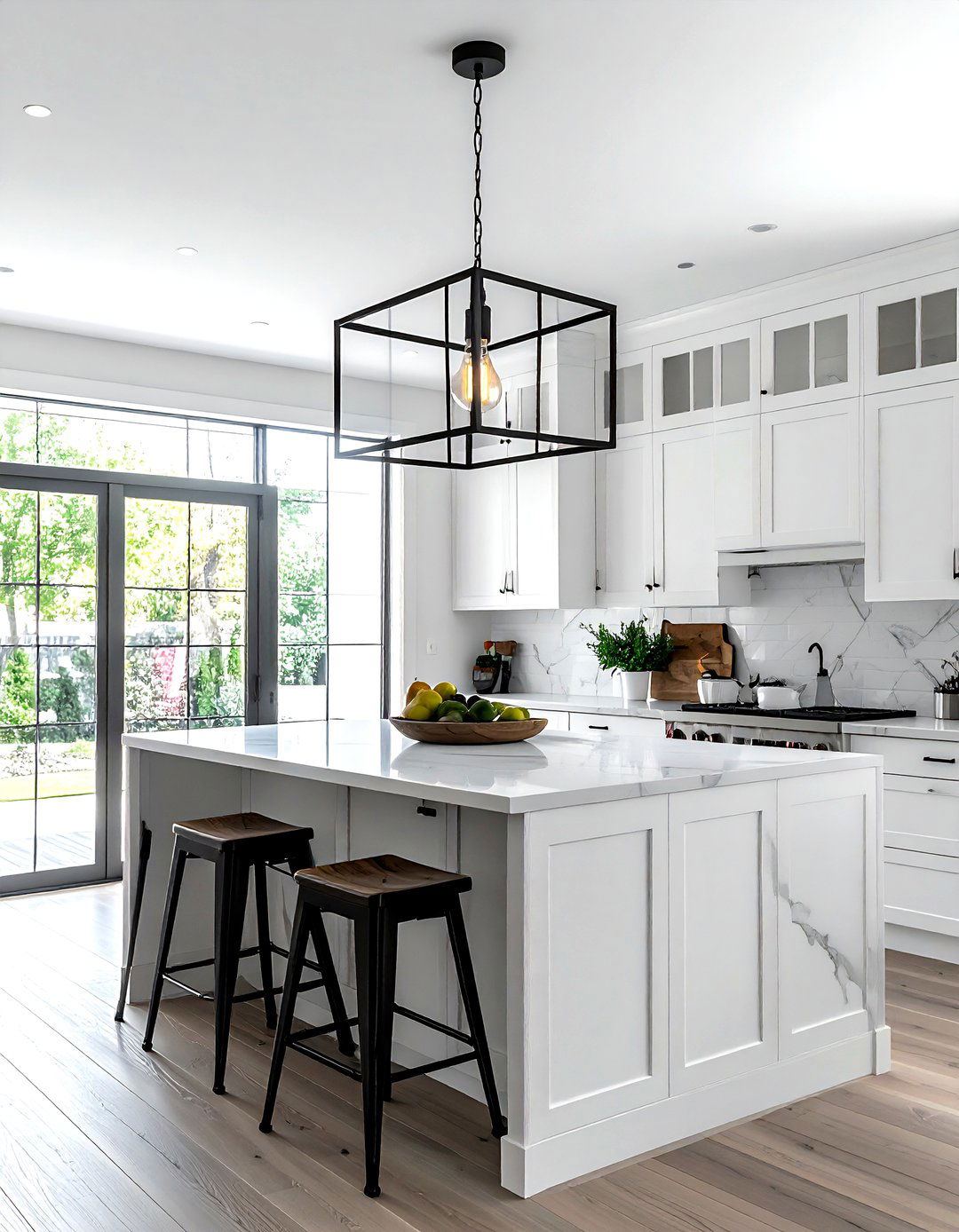 Square Cage Kitchen Light - 30 industrial pendant kitchen ideas