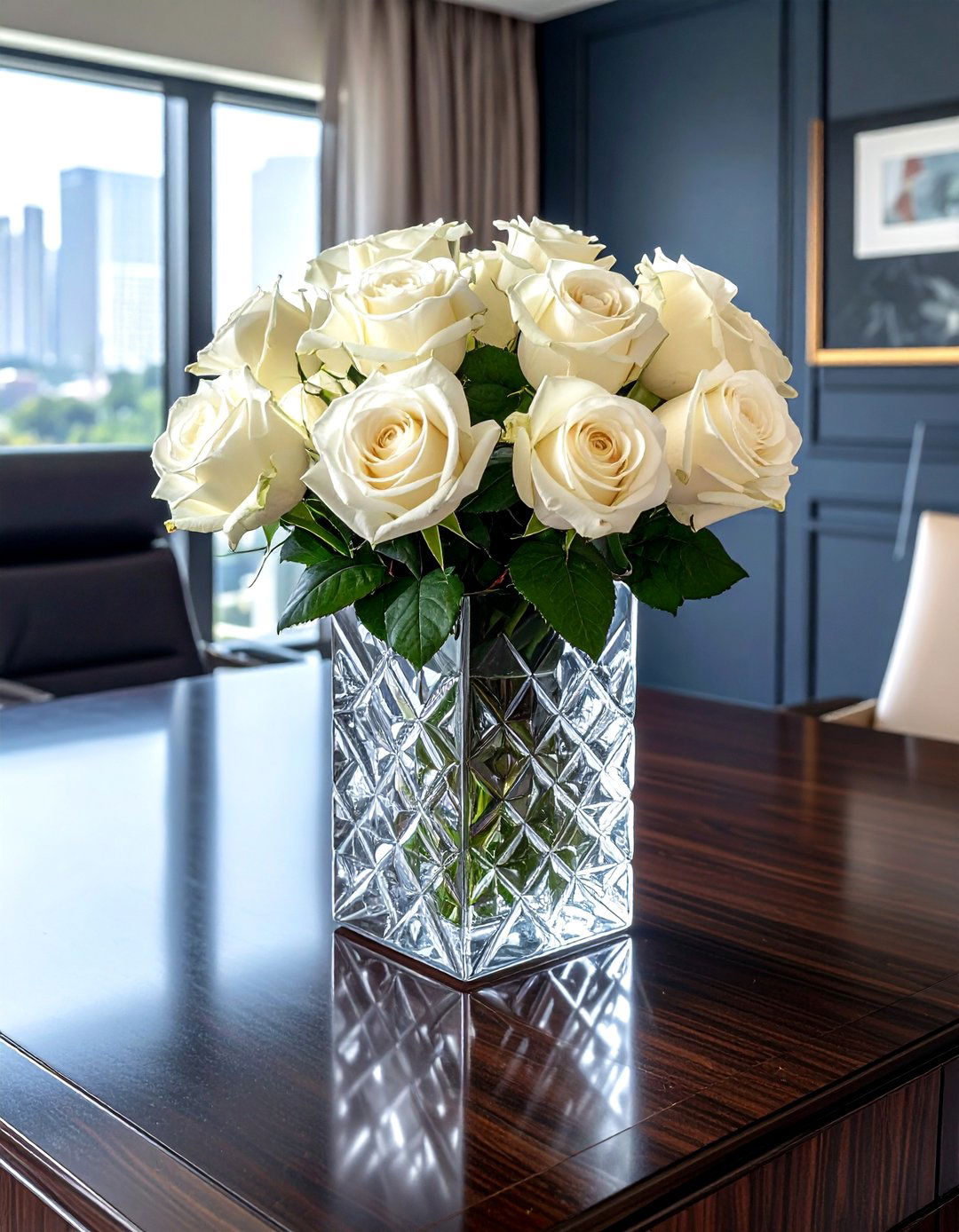 Square Crystal Vase - 30 table vase ideas