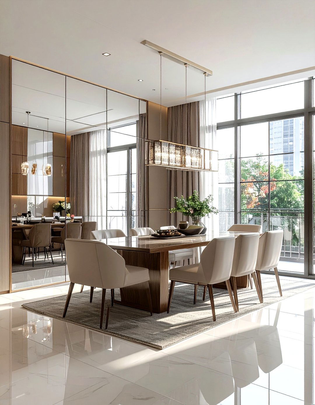 Square Dining Room Mirror Wall - 30 square dining room ideas