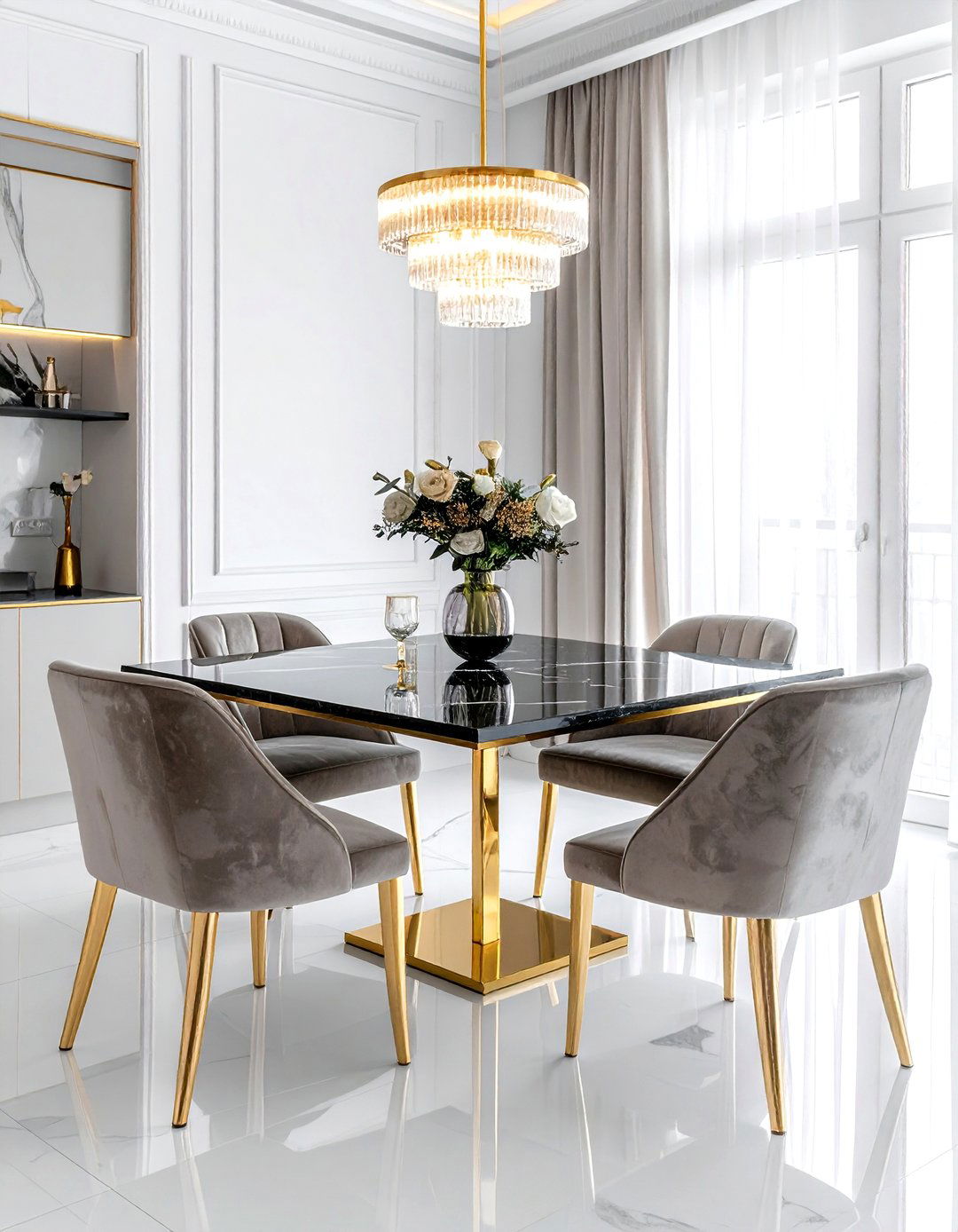 Square Dining Table With Gold Accents - 30 square dining table ideas