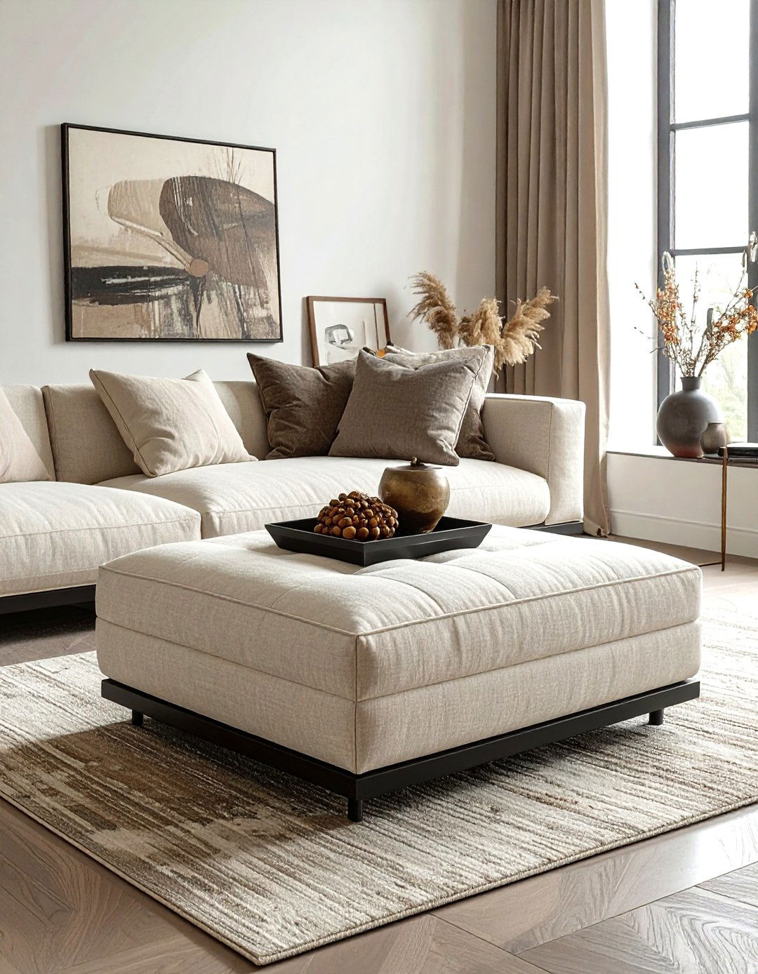 Square Fabric Ottoman Living Room - 30 ottoman styling ideas