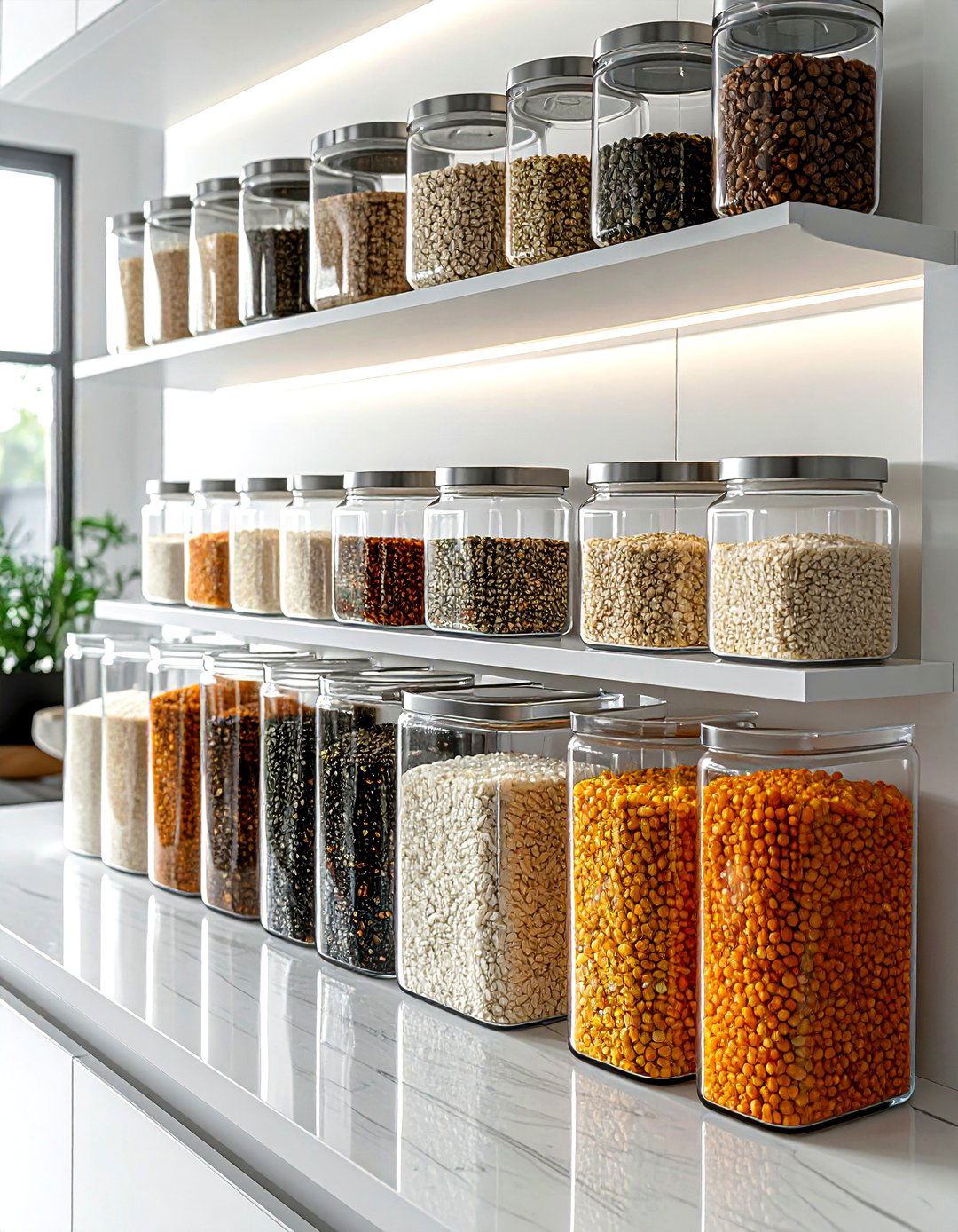 Square Glass Pantry Jars - 30 kitchen jar ideas
