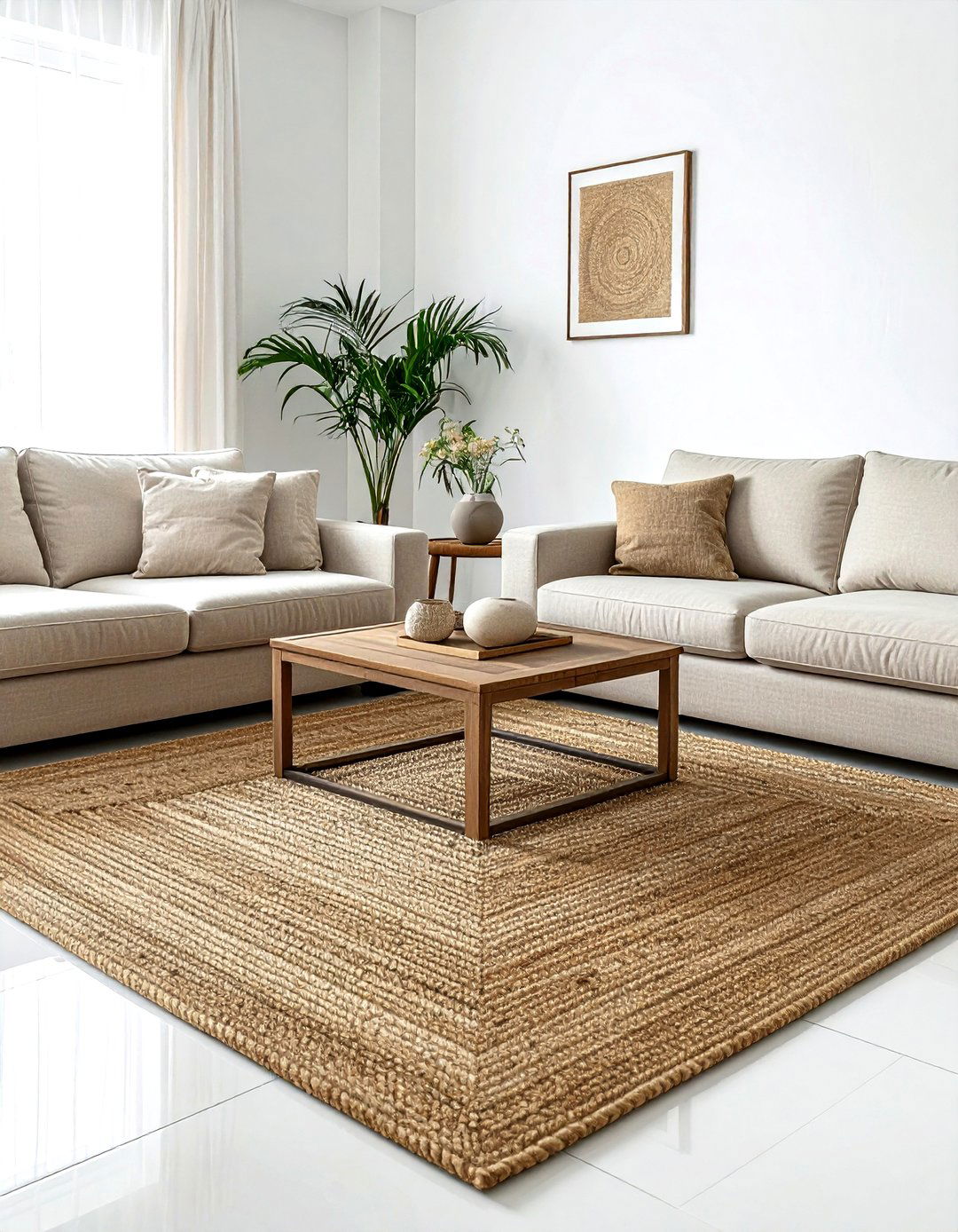 Square Jute Rug - 30 living room jute rugs