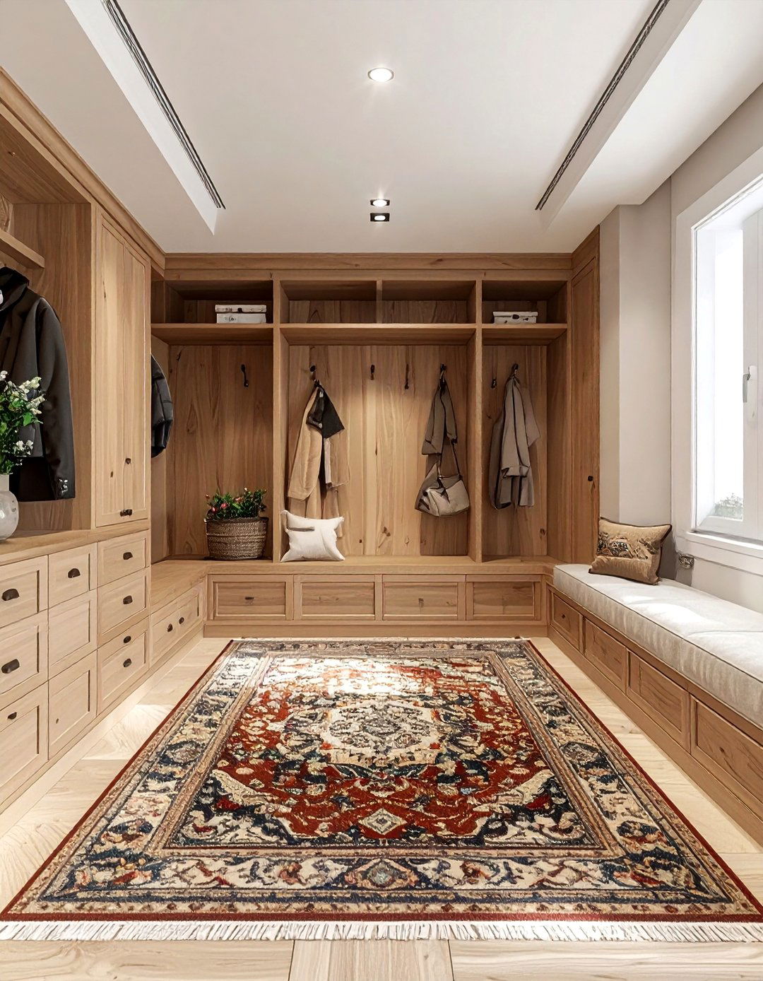 Square Oriental Rug Mudroom - 30 oriental rug ideas