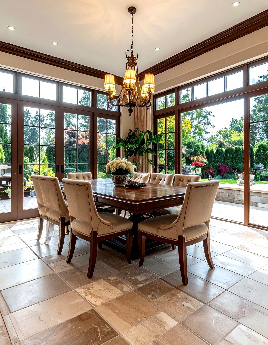 Square Stone Tile - 30 dining room tile ideas