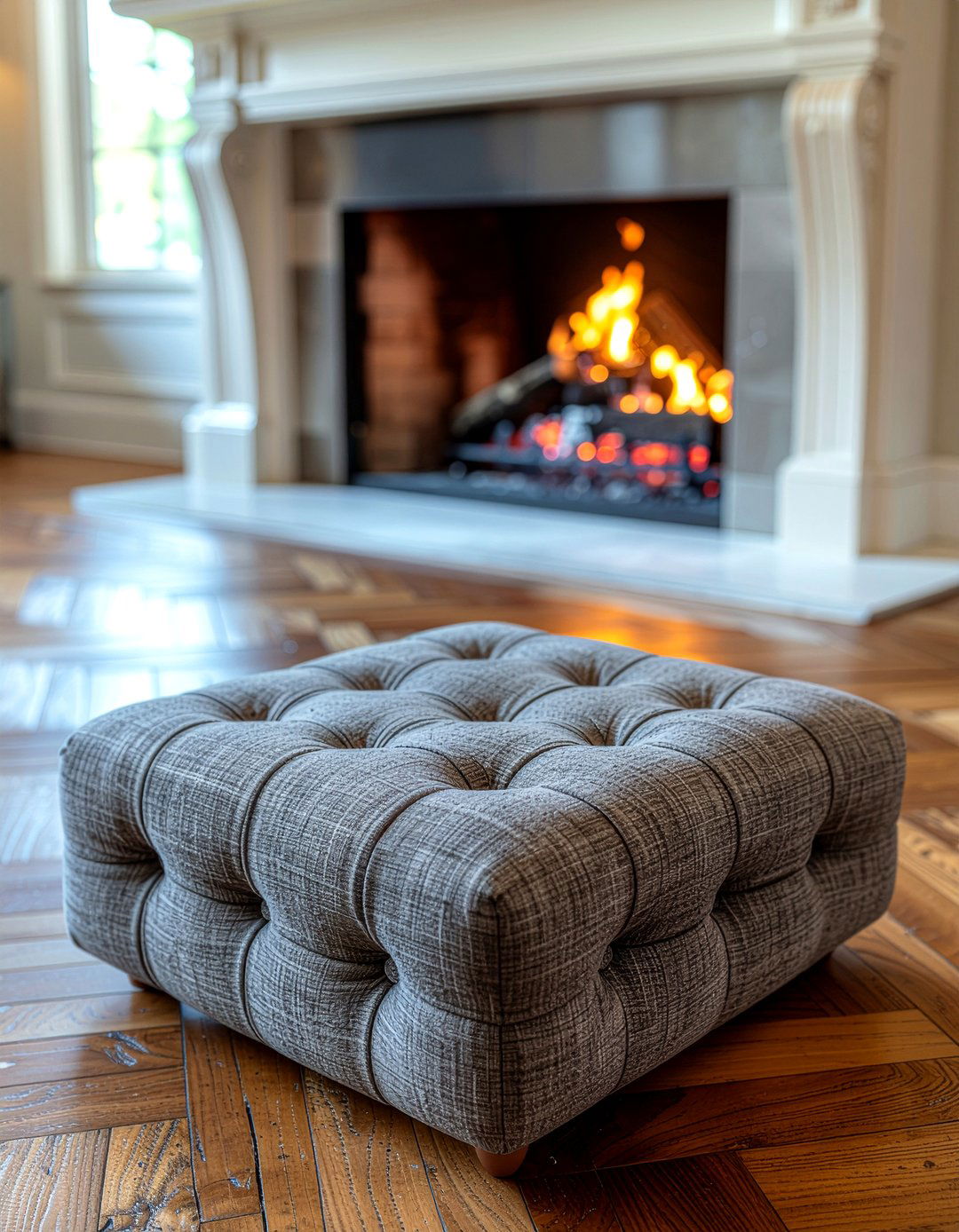 Square Tufted Cushion - 30 living room floor cushion ideas