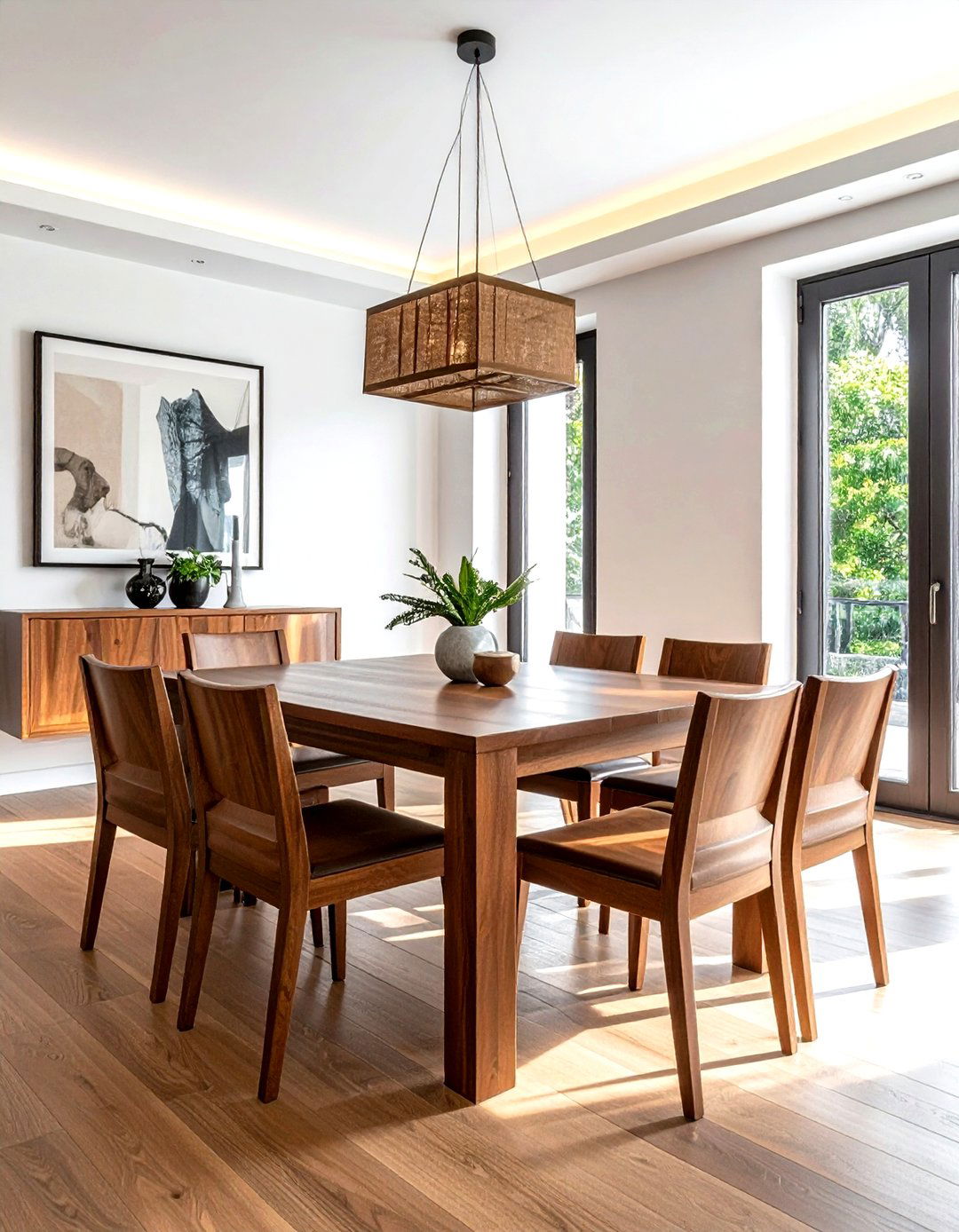Square Wood Dining Table - 30 wood dining room ideas