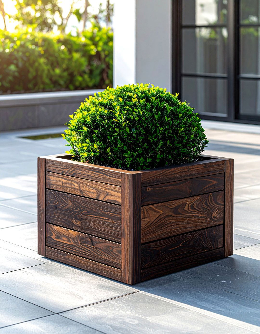 Square Wooden Box Planter - 30 indoor planter ideas