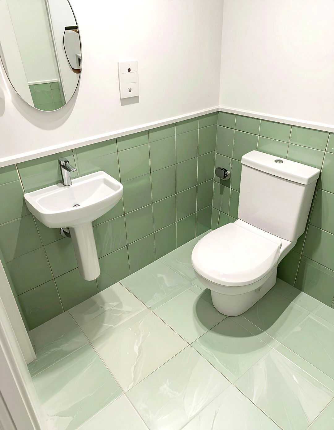 Square bathroom with corner toilet - 30 square bathroom layout ideas