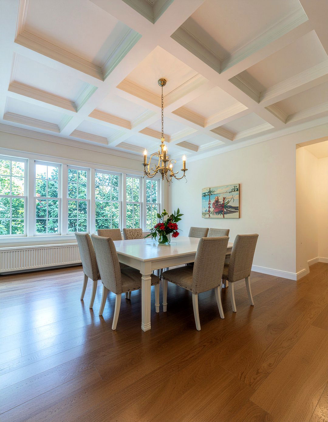 Square coffered ceiling - 30 dining room coffered ceiling ideas