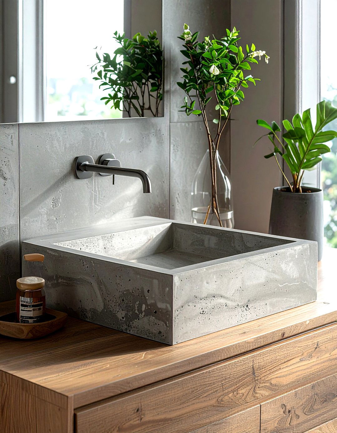Square concrete sink - 30 concrete sink ideas