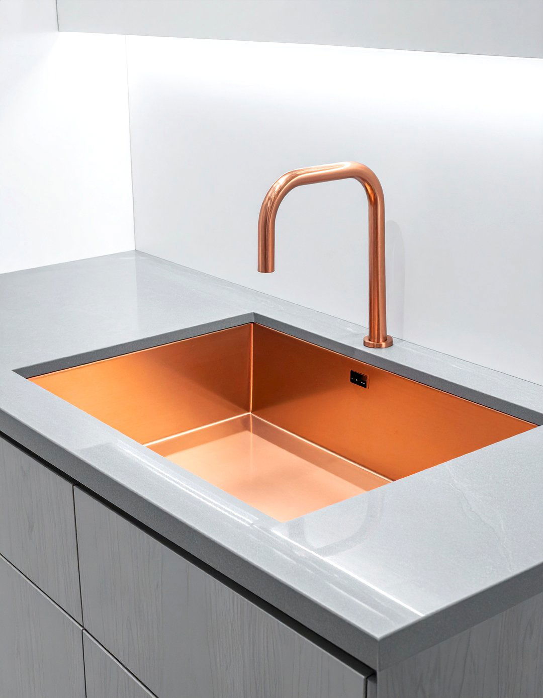 Square copper sink - 30 copper sink kitchen ideas