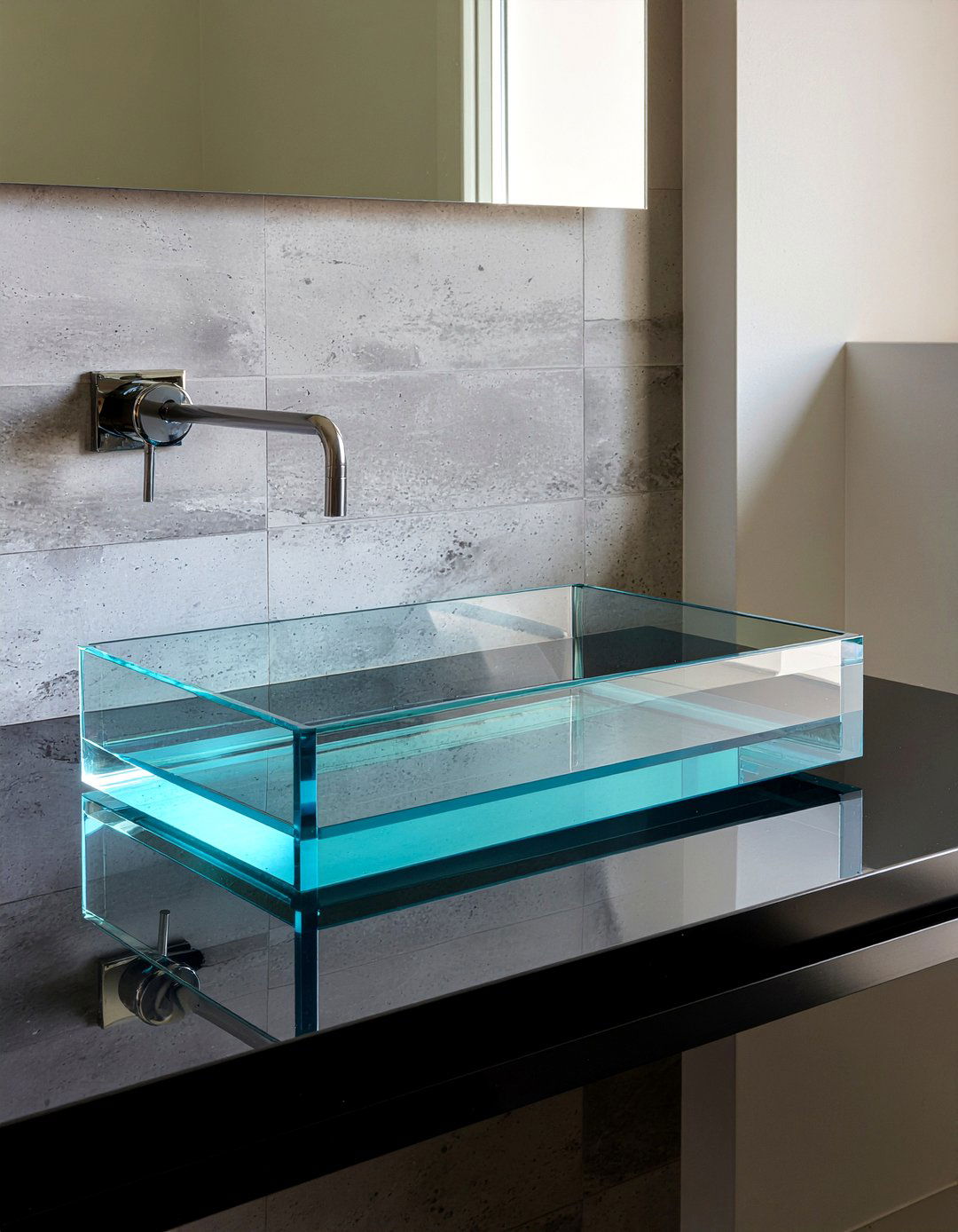 Square glass sink - 30 glass sink ideas