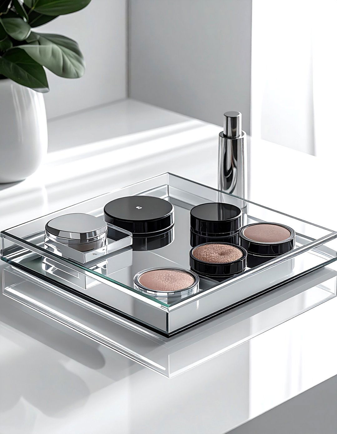 Square glass tray - 30 vanity tray ideas