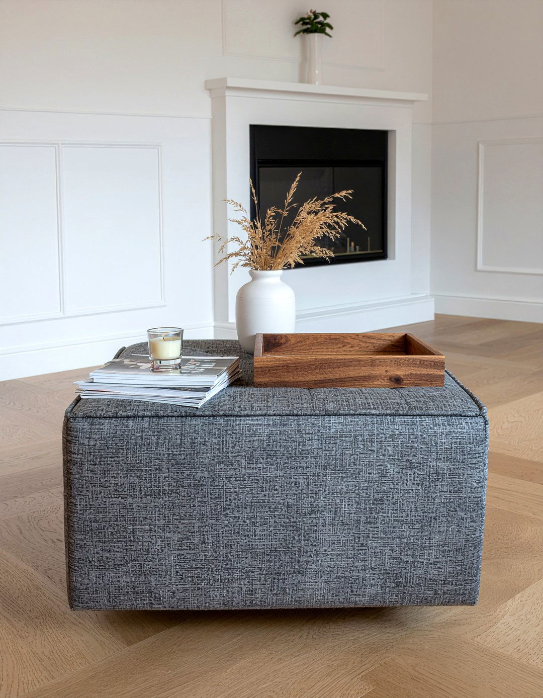 Square ottoman coffee table styling - 30 living room coffee table styling